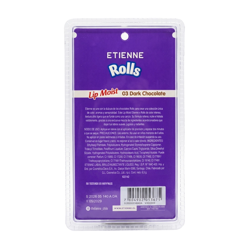 ETIENNE X ROLLS LIP MOIST LABIAL LIQUIDO TONO DARK CHOCOLATE - 3