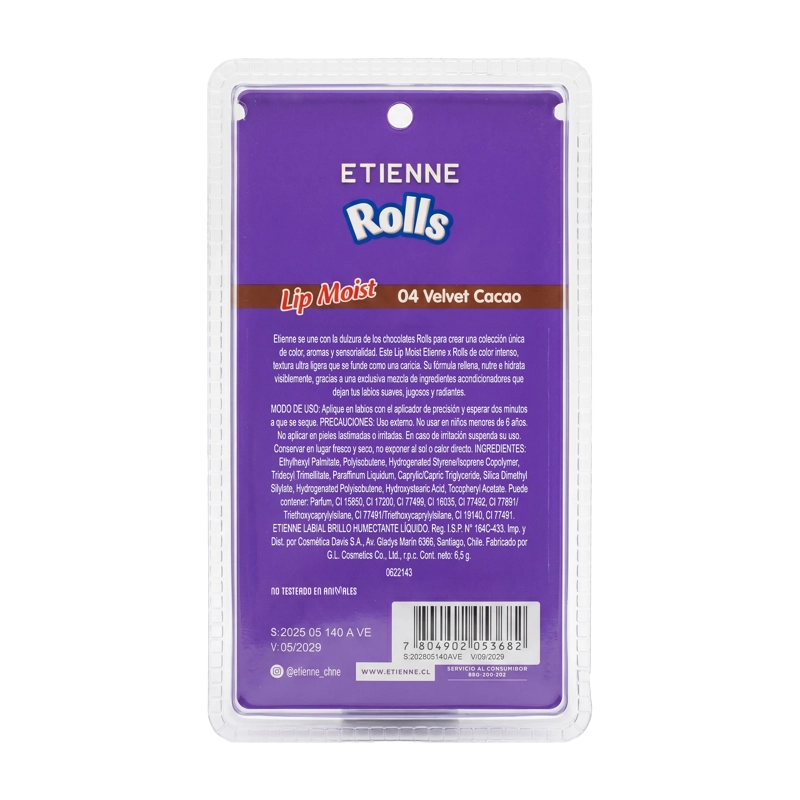 ETIENNE X ROLLS LIP MOIST LABIAL LIQUIDO TONO VELVET CACAO - 3