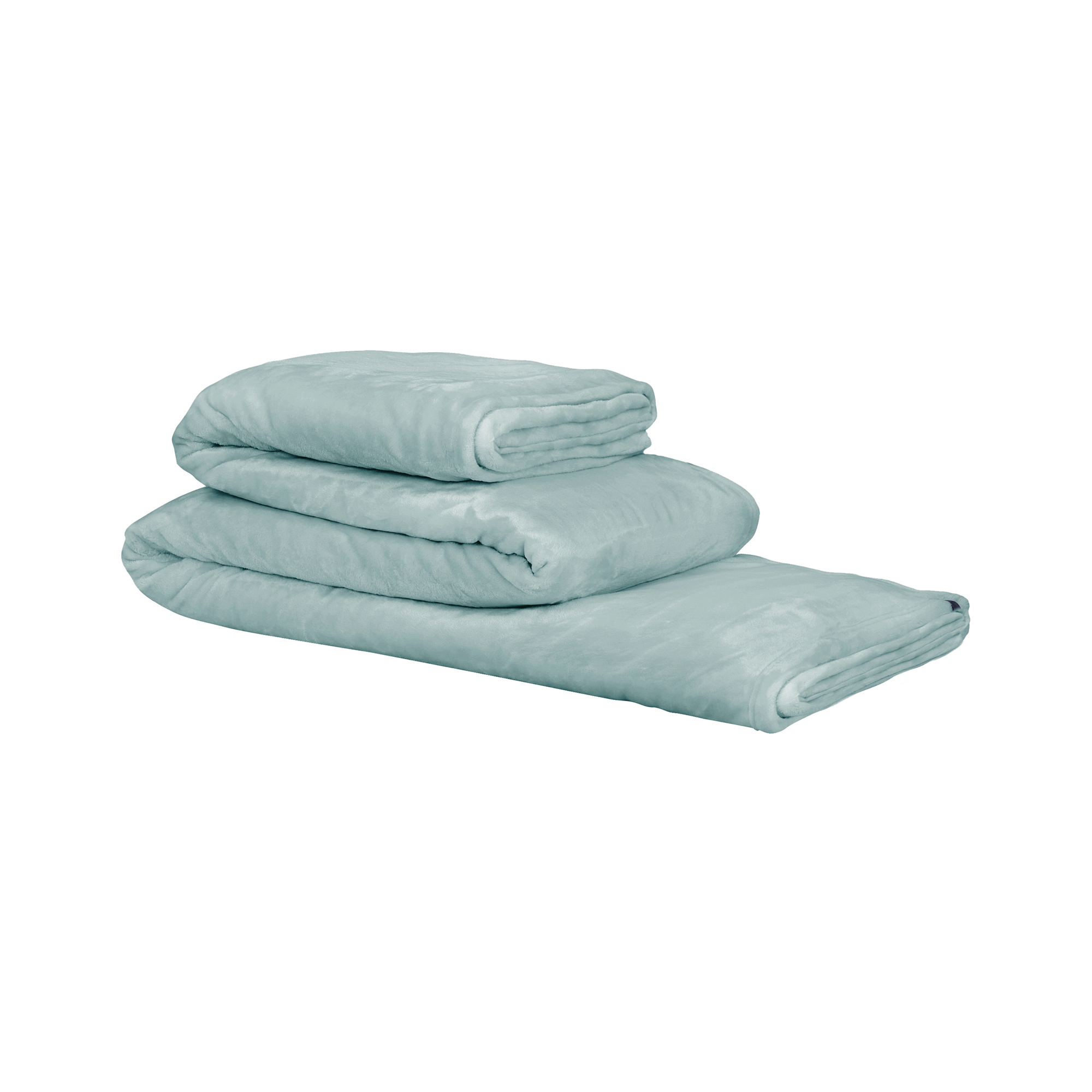 FRAZADA FLANNEL BASICA 2PTURQUESA - 1