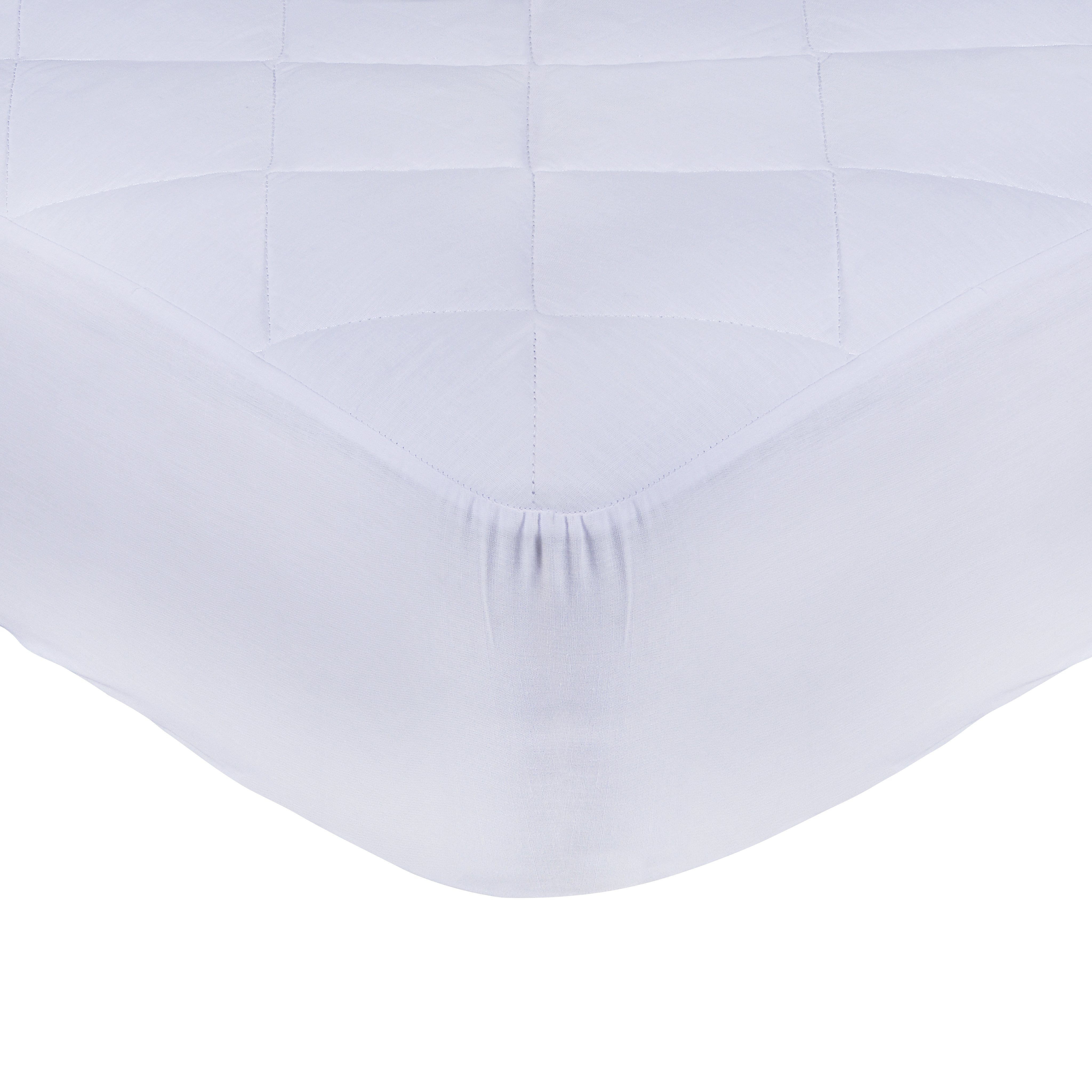 CUBRECOLCHON ELAST. MASHINI 1 PLAZA EN COLOR BLANCO - 1
