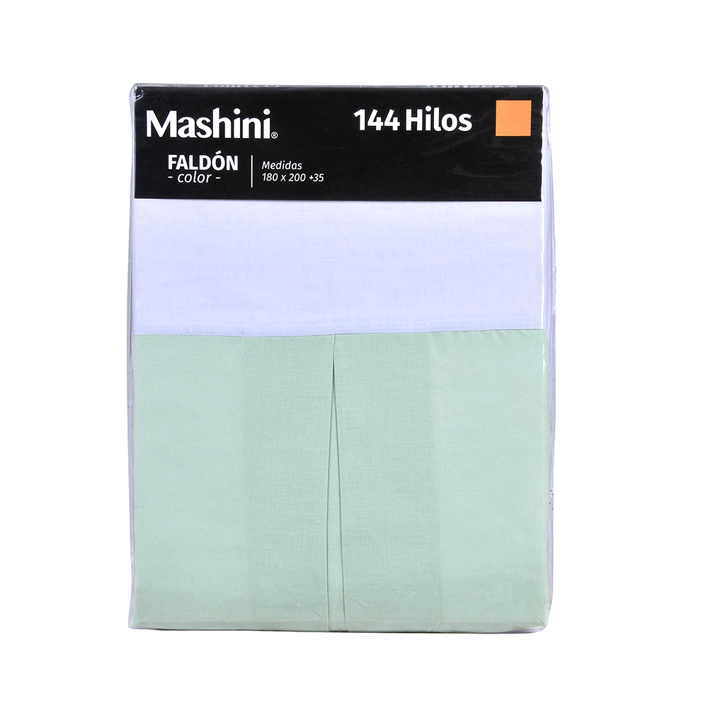 FALDÓN MASHINI KING 144 HILOS VERDE MILITAR LISO - 3