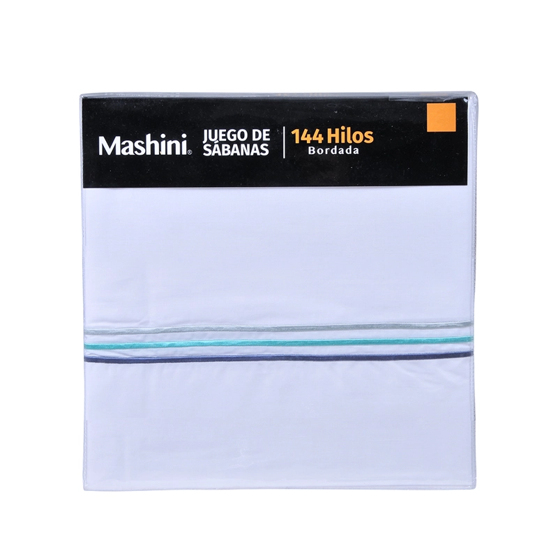 SABANA BORDADA 144 HILOSILOS 2 P LINE AZUL - 3
