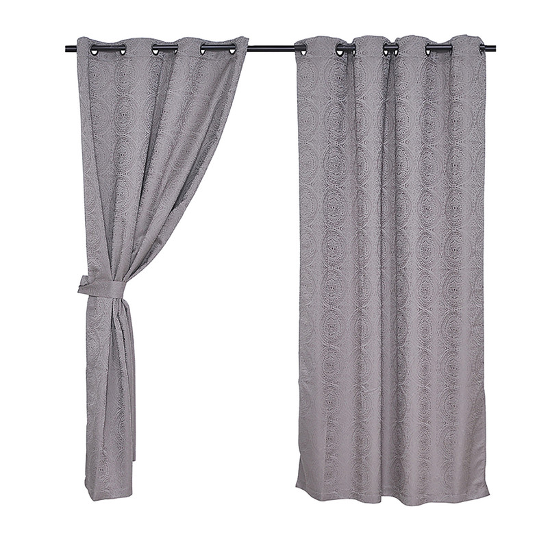 SET CORTINAS JACQUARD ARGOLLA 140X220 MANDALA TEXTURADA TAUP - 1