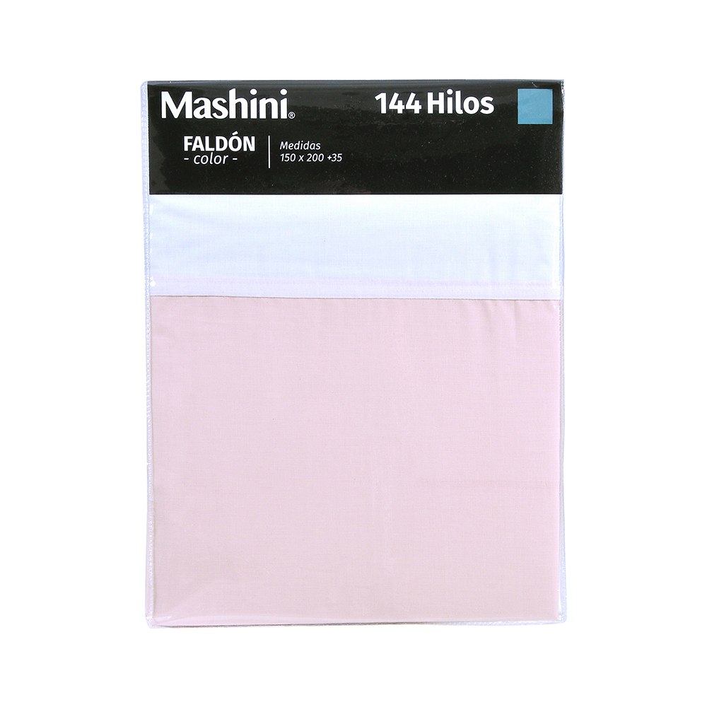 FALDÓN MASHINI 2 PLAZAS ROSADO LISO - 3