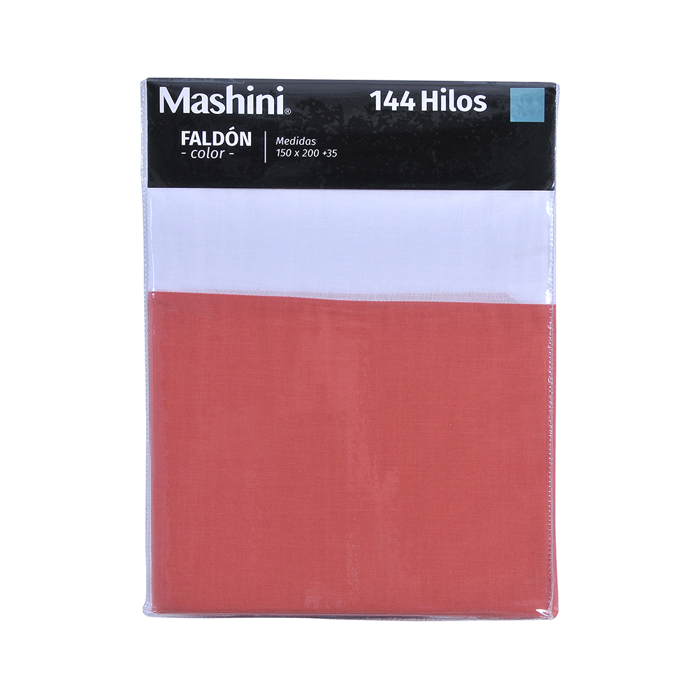 FALDÓN MASHINI 2 PLAZAS 144 HILOS TERRACOTA LISO - 3