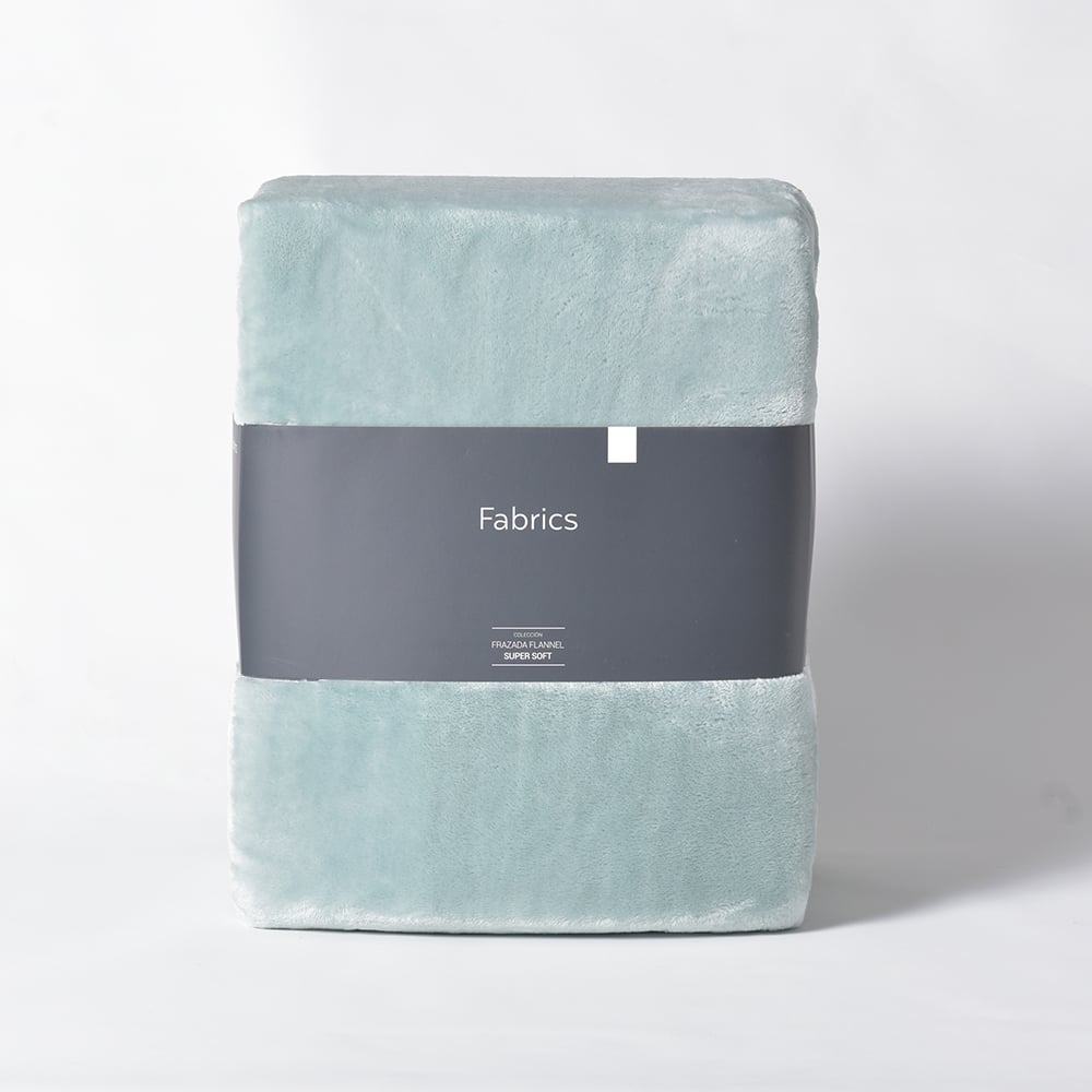 FRAZADA FABRICS FLANNEL BASICA 1.5 PLAZAS 230 X 180 CM TURQUESA - 3