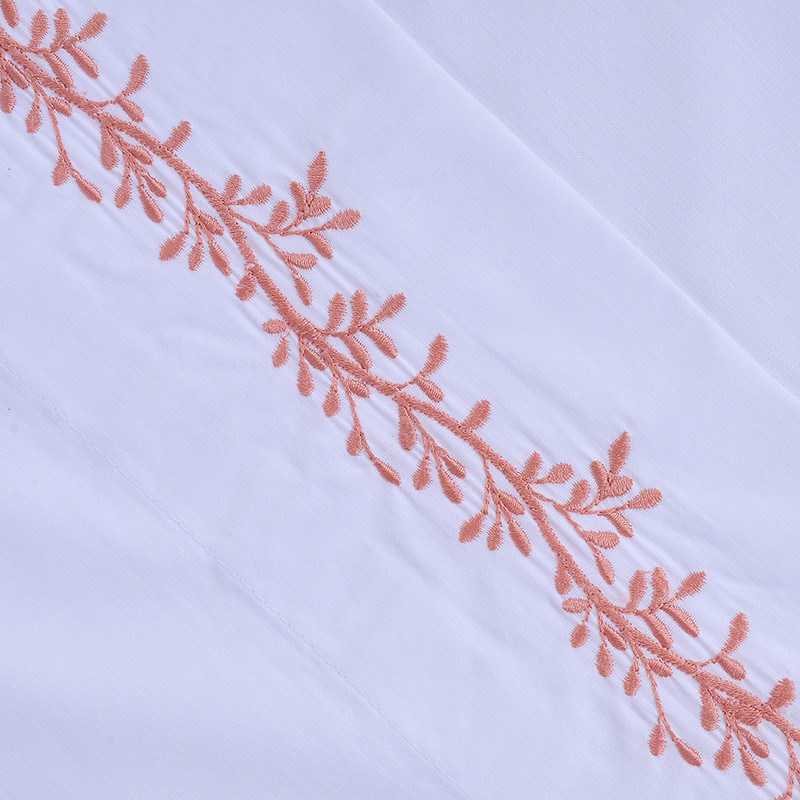SÁBANAS MASHINI RAMAS 2 PLAZAS 180 HILOS ROSADO BORDADAS BRODERIE - 2