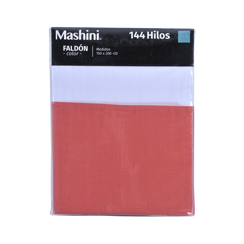 FALDÓN MASHINI 1.5 PLAZAS 144 HILOS TERRACOTA LISO - 3
