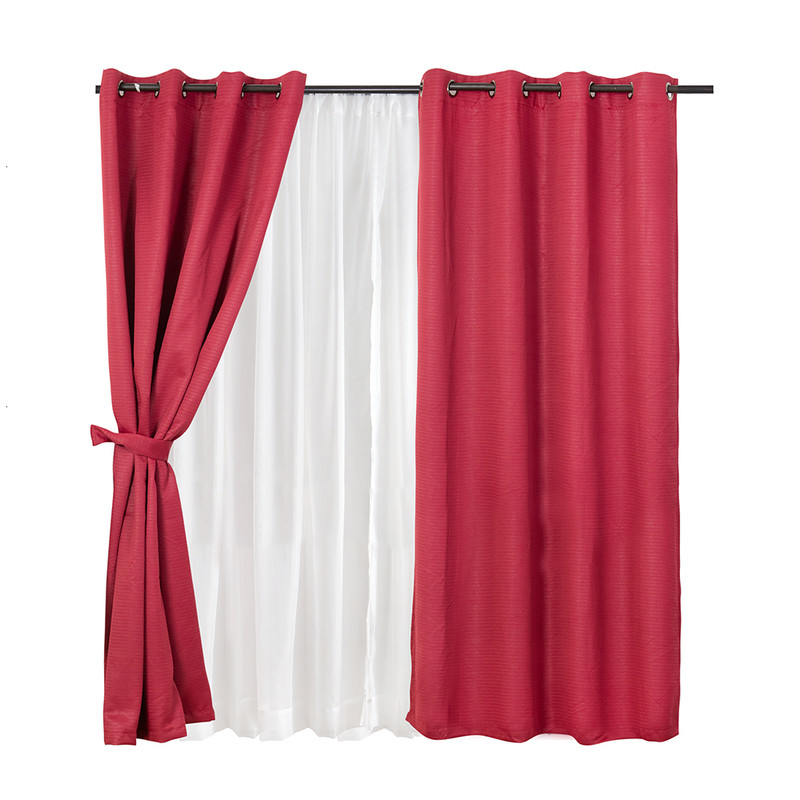 SET CORTINA BLACKOUT EMB. 8PZAS ARG. 140X220 BURDEO FRUTILLAR - 1