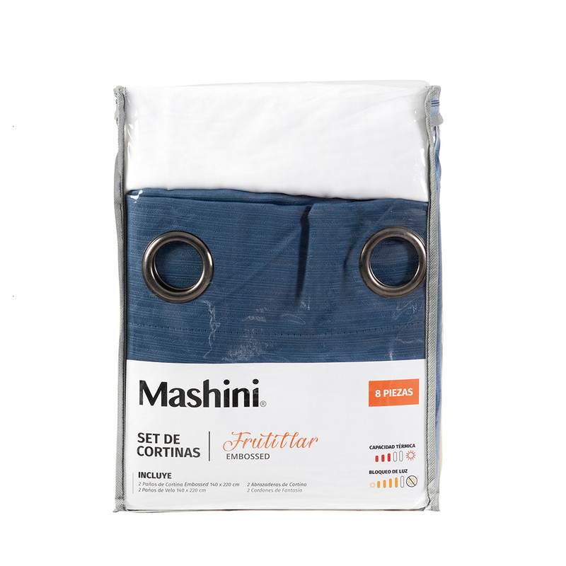SET CORTINA BLACKOUTEMB. 8PZAS ARG. 140X220 AZUL FRUTILLAR - 4