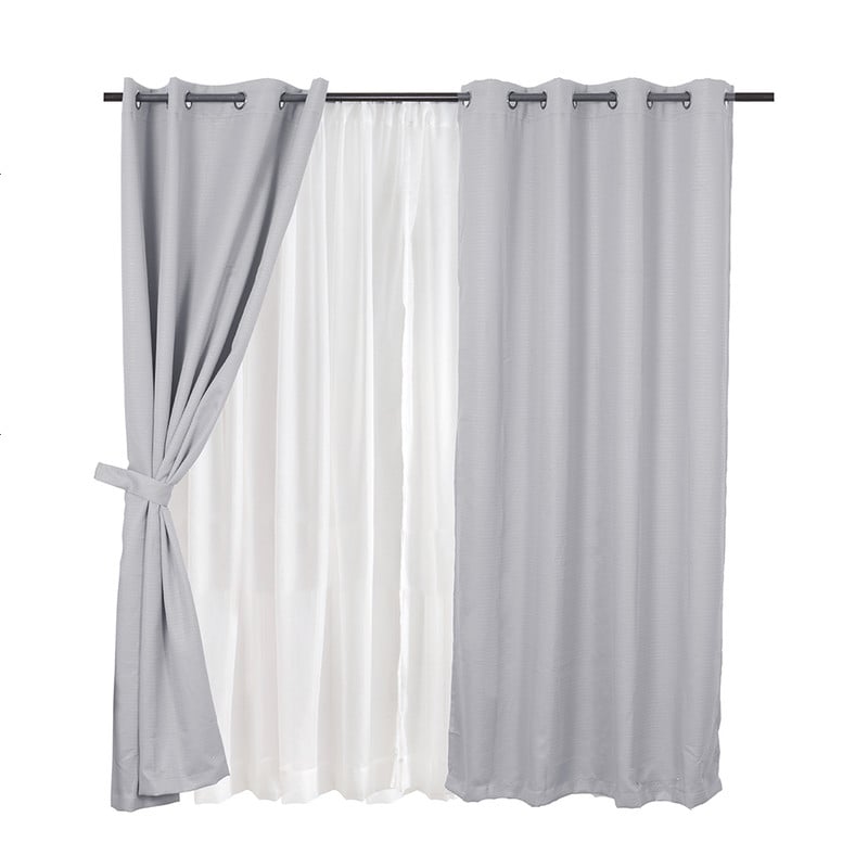 SET CORTINA BLACKOUT EMB. 8PZAS ARG. 140X220 GRIS FRUTILLAR - 1
