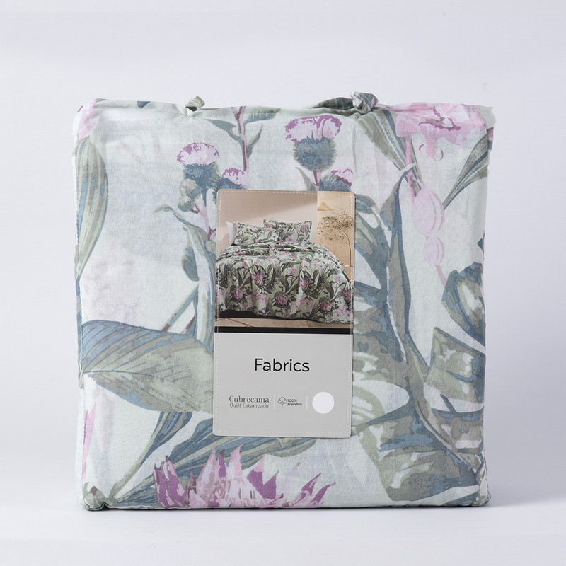 CUBRECAMA QUILT ESTAMPADO 2 PL SUMMER VERDE - 4