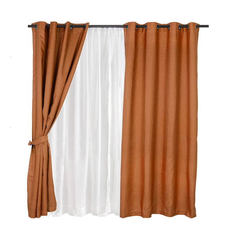 SET CORTINA 8 PIEZAS 140X220 LADRILLO PUCÓN - 1