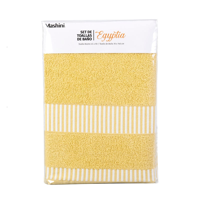 SET 2 PIEZAS EGYPTIA 460 GRS 45X90/70X140 AMARILLO - 3