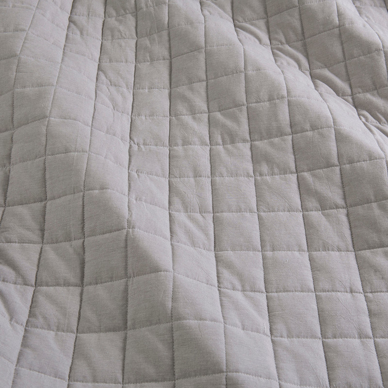 CUBRECAMA FABRICS ALGODÓN VERDE LISO MELANGE 1.5 PL PERLA - 3