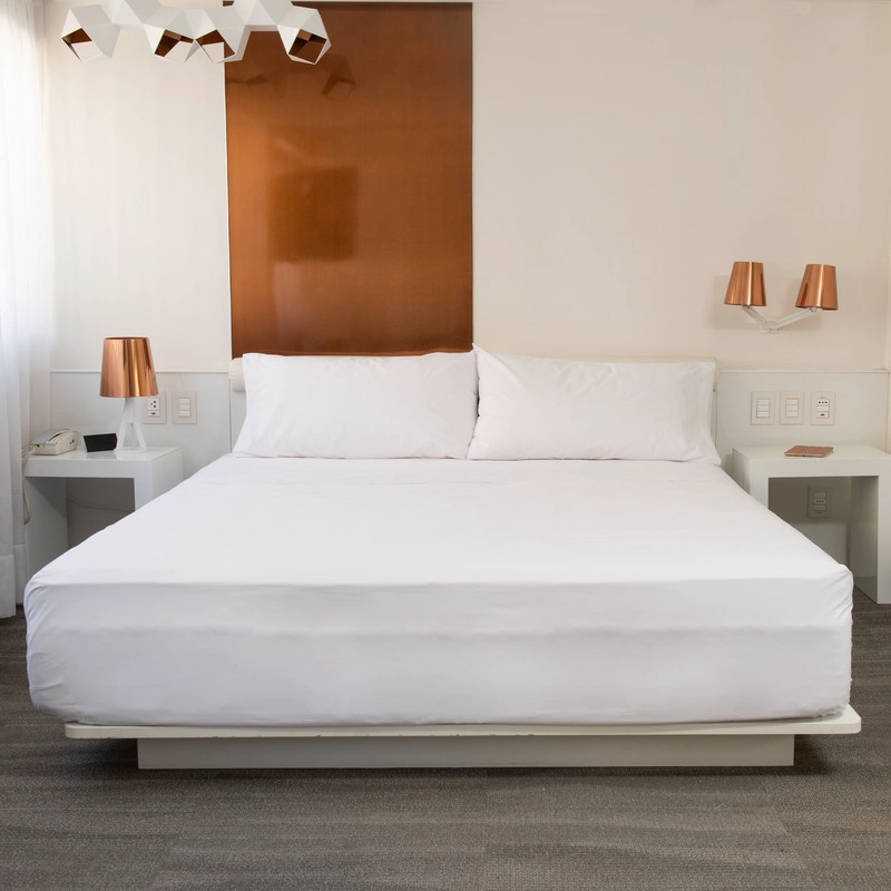 SÁBANA ENCIMERA MASHINI HOTEL 1.5 PLAZAS 200 HILOS BLANCO LISO SET - 1