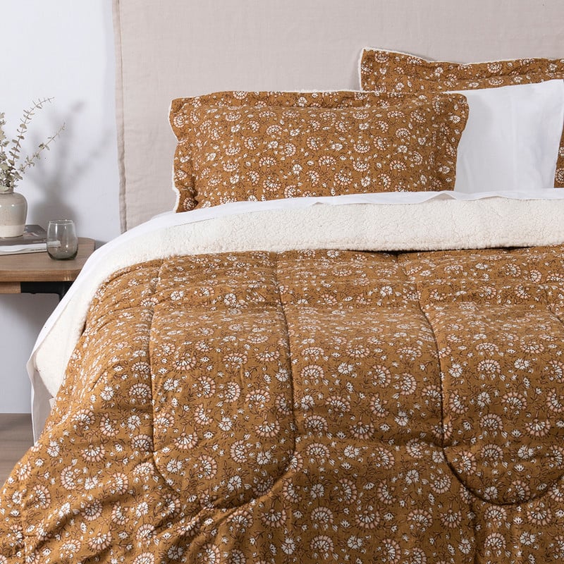 PLUMON ESTAMPADO SHERPA INDIA 2 PLAZAS OCRE - 2
