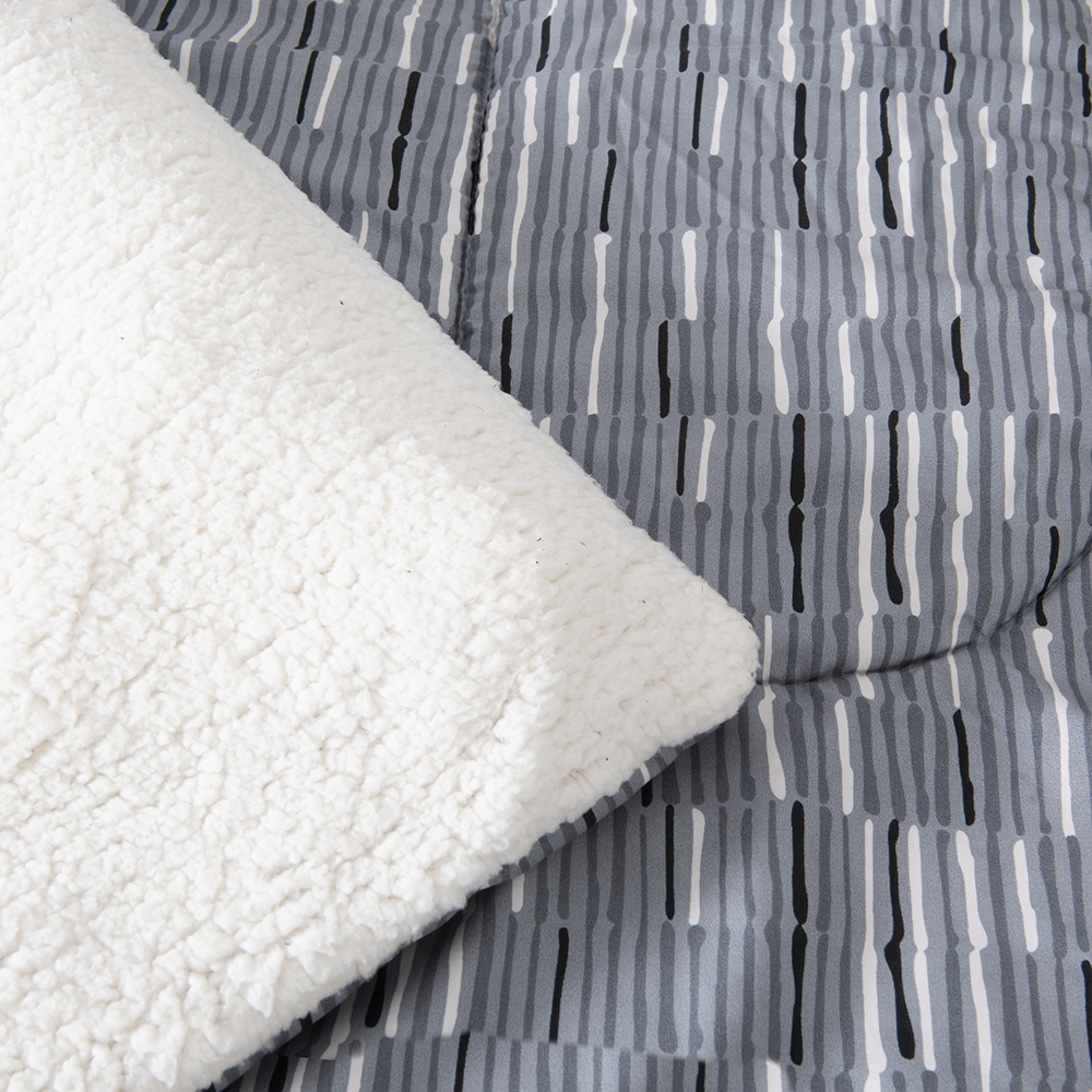 PLUMON ESTAMPADO SHERPA LINE 2 PLAZAS GRIS - 3