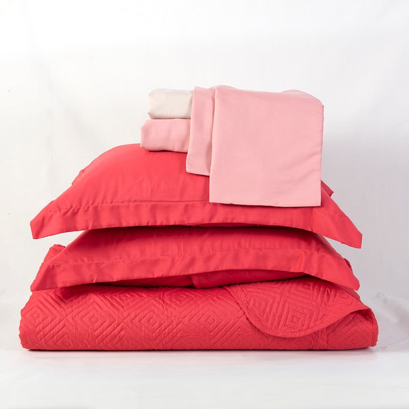 SET QUILT+SAB ESTAMPADO 2P CORAL - 3
