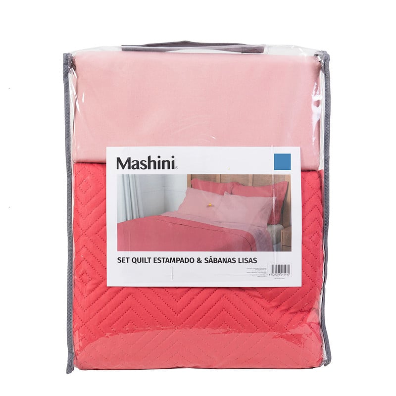 SET QUILT+SAB ESTAMPADO 2P CORAL - 4