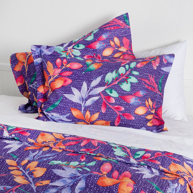 CUBRECAMA QUILT CORDOBA ESTAMPADO 2P LEAVES - 3