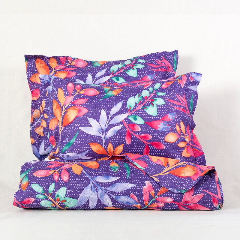 CUBRECAMA QUILT CORDOBA ESTAMPADO 2P LEAVES - 4