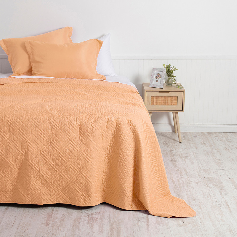 CUBRECAMA QUILT CORDOBA LISA  2P CORAL - 1