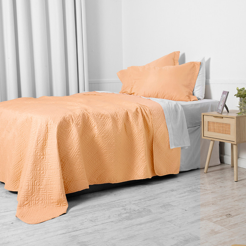 CUBRECAMA QUILT CORDOBA LISA  2P CORAL - 2