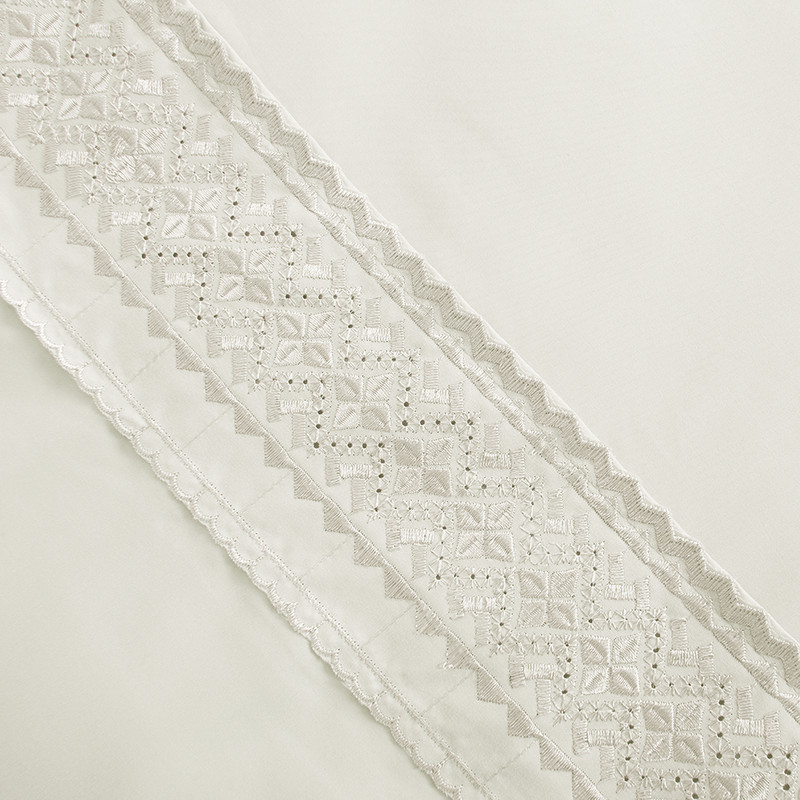 SÁBANAS PLUMETTI 1.5 PLAZAS BEIGE BRODERIE BORDADA - 3