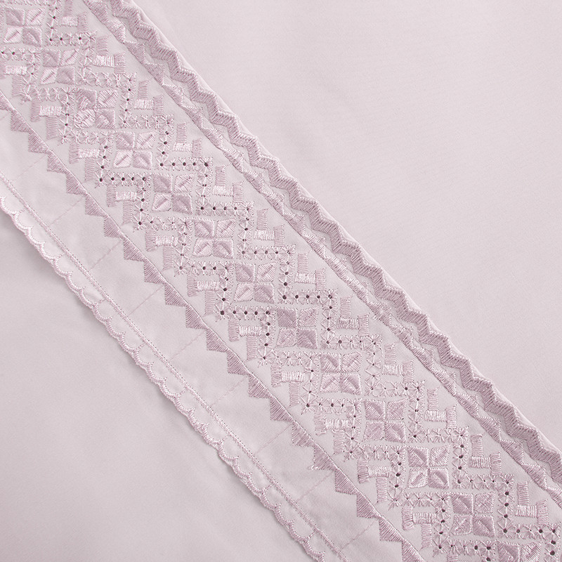 SÁBANAS PLUMETTI 2 PLAZAS ROSADO BRODERIE BORDADA - 4