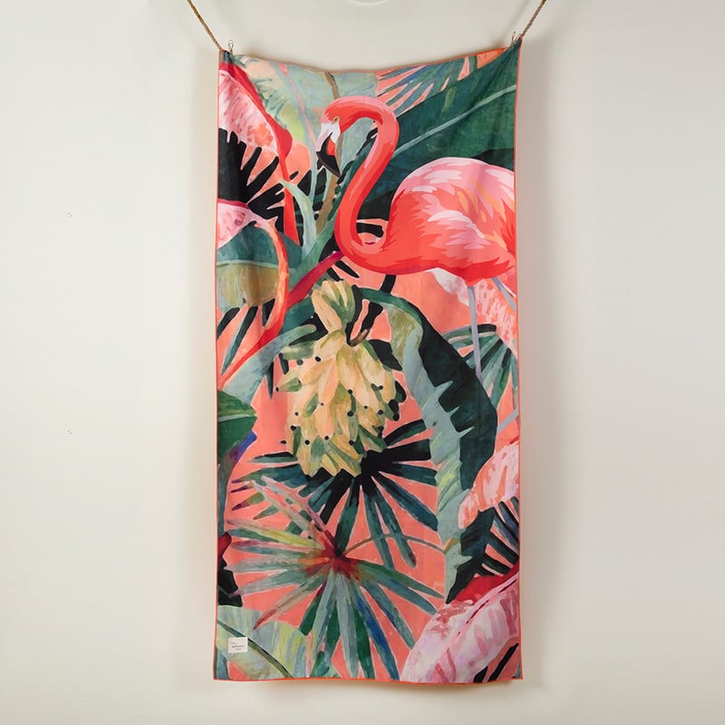 TOALLA PLAYA FLAMINGO 90X180 CORAL - 1