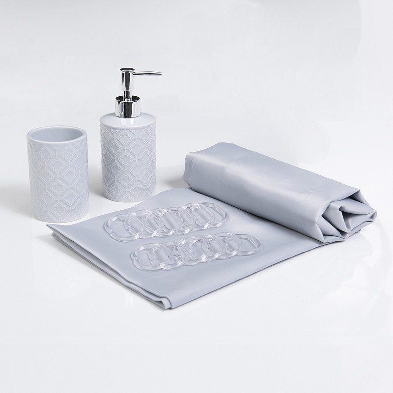 SET BAÑO 4 PIEZAS MASHINI GRIS - 1