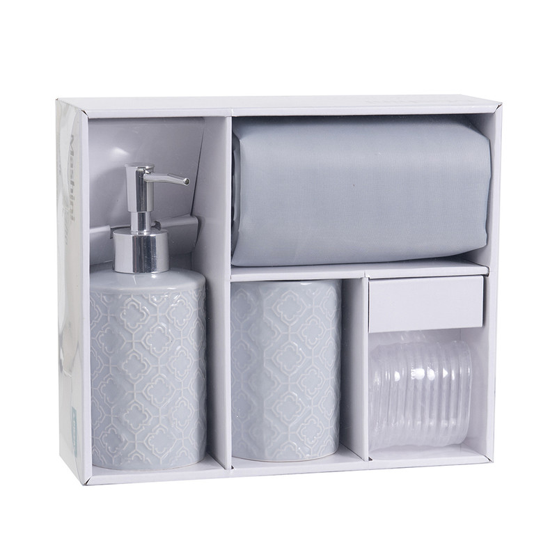 SET BAÑO 4 PIEZAS MASHINI GRIS - 3