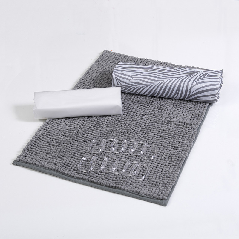 SET CORTINA BAÑO 4 PIEZAS CAJA MASHINI ISIOLO - 1
