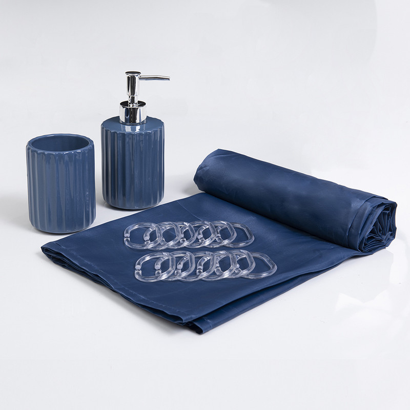 SET BAÑO 4 PIEZAS MASHINI AZUL - 1