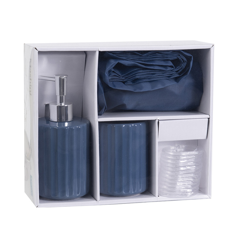 SET BAÑO 4 PIEZAS MASHINI AZUL - 3