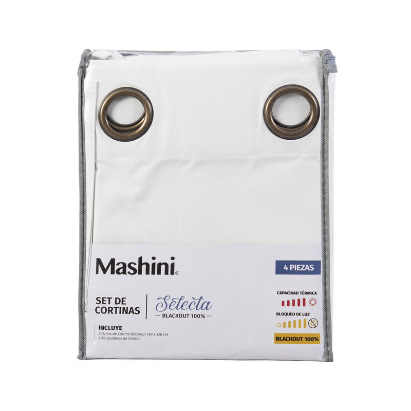 SET CORTINA BLACKOUT 140X220CM SELECTA BLANCO - 4