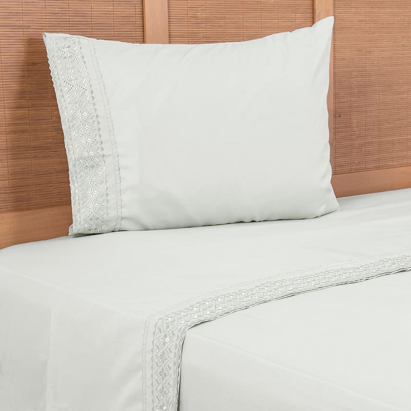 SABANA PLUMETTI BRODERIE 1.5 PLAZAS CELESTE - 1