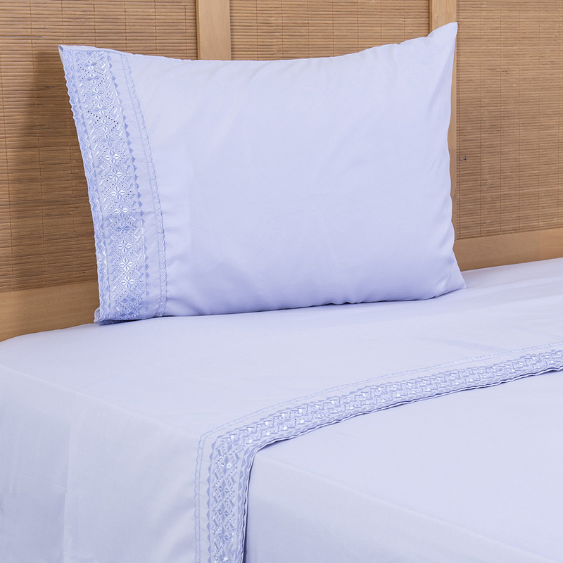 SABANA PLUMETTI BRODERIE 1.5 PLAZAS MORADO - 1
