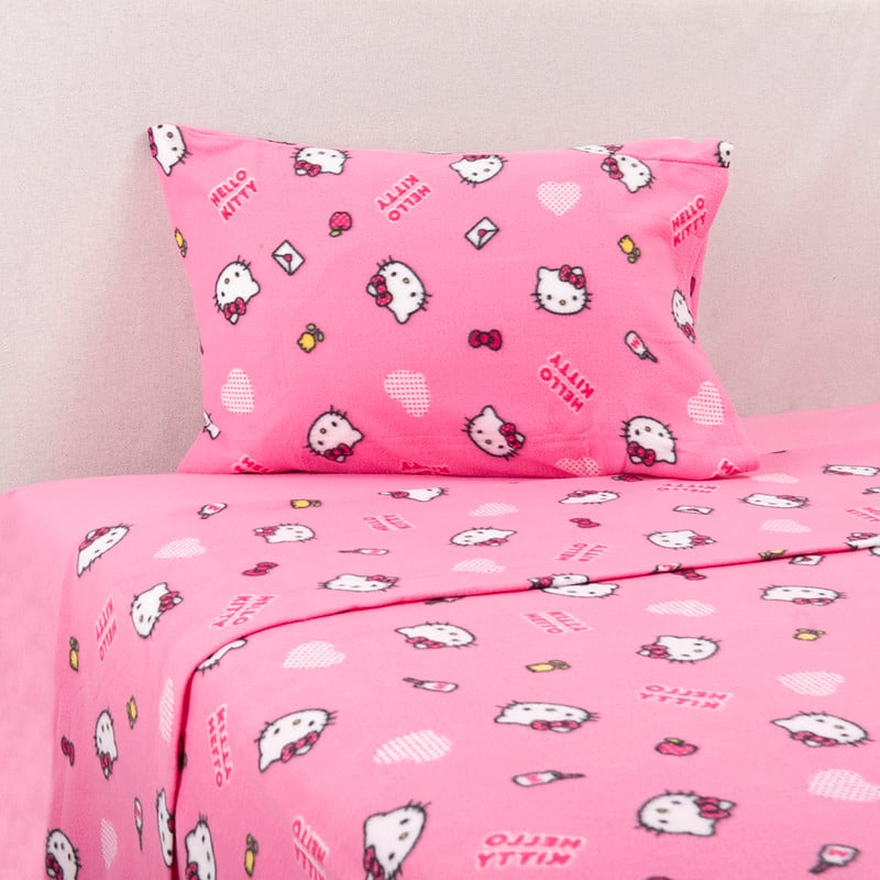 SABANA POLAR 1.5 PLAZAS SANRIO HELLO KITTY MENSAJE - 1