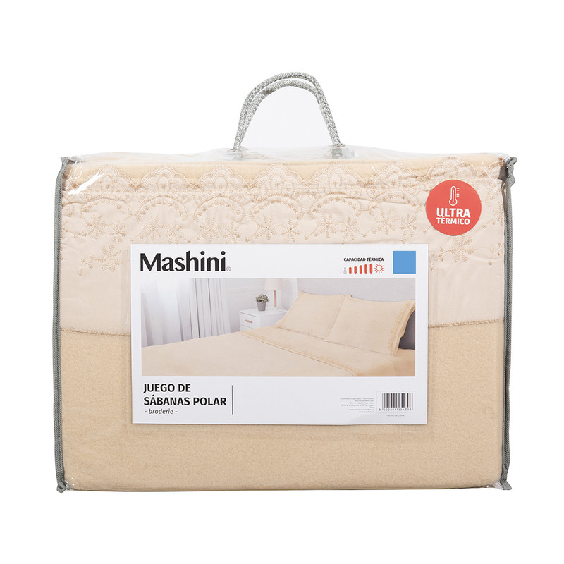 SABANA POLAR LISA BRODERIE 1.5 PLAZAS ARENA - 4