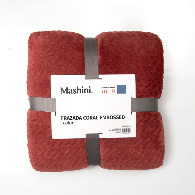 FRAZADA CORAL EMBOSSED 2 PLAZAS BURDEO - 3