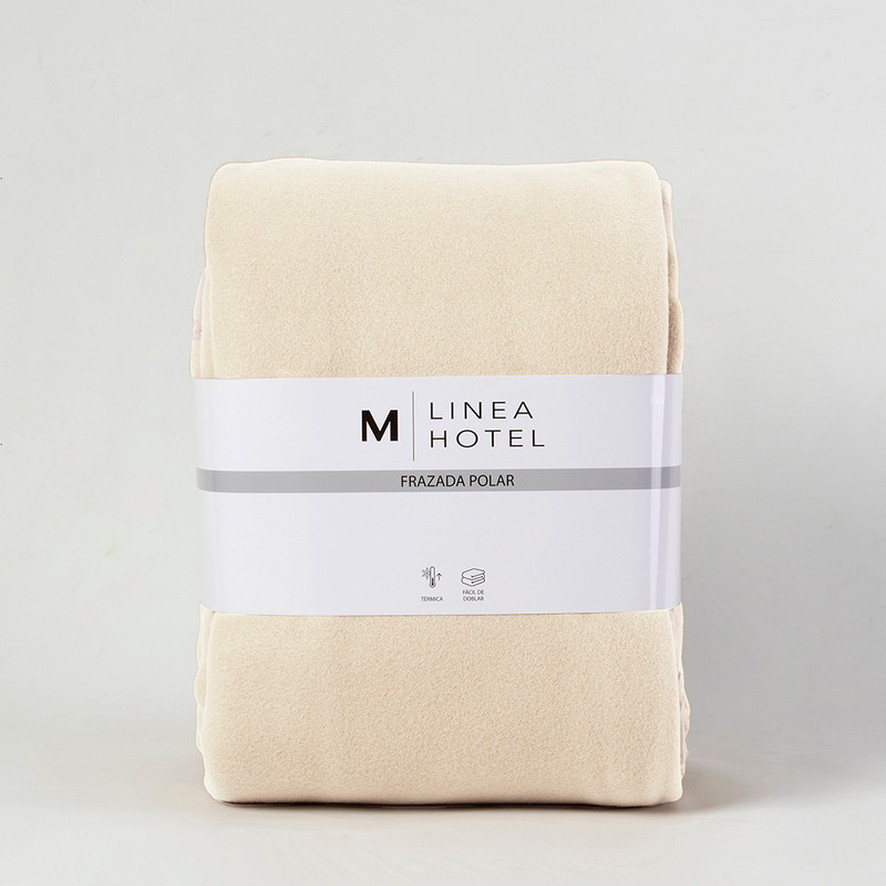 FRAZADA POLAR BORDE SATIN LINEA HOTEL 1.5 PLAZAS CRUDO - 3