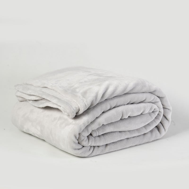 FRAZADA FLANNEL LINEA HOTEL KING GRIS CLARO - 1