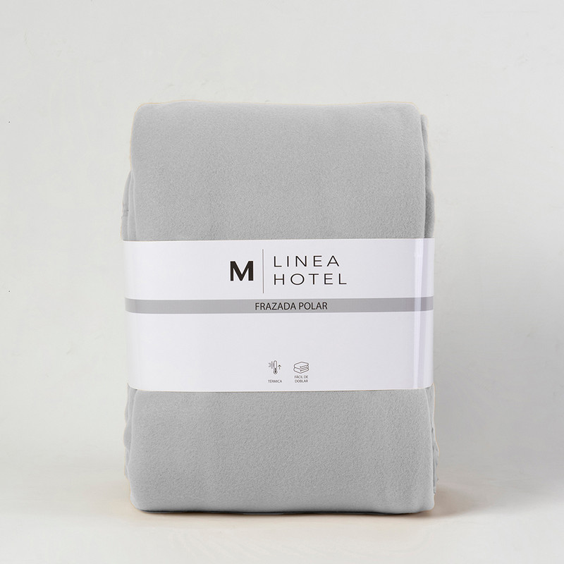 FRAZADA POLAR BORDE SATIN LINEA HOTEL KING GRIS CL - 3