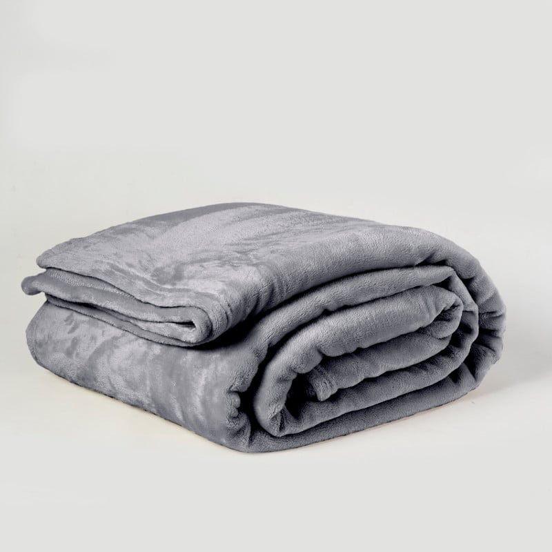 FRAZADA FLANNEL LINEA HOTEL 1 PLAZA GRIS - 1