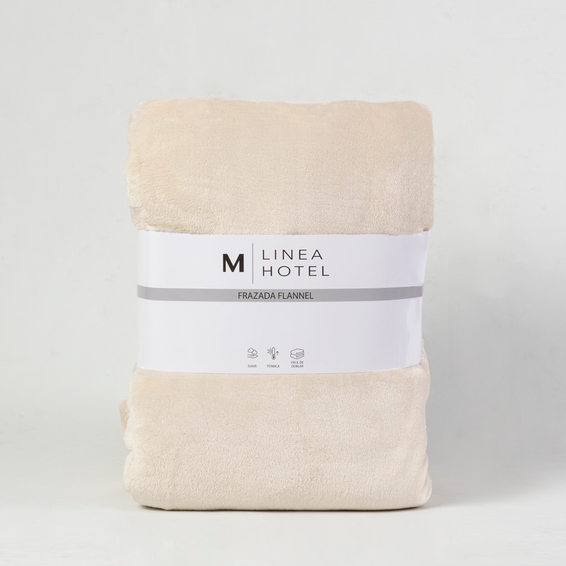 FRAZADA FLANNEL LINEA HOTEL 1 PLAZA CRUDO - 3