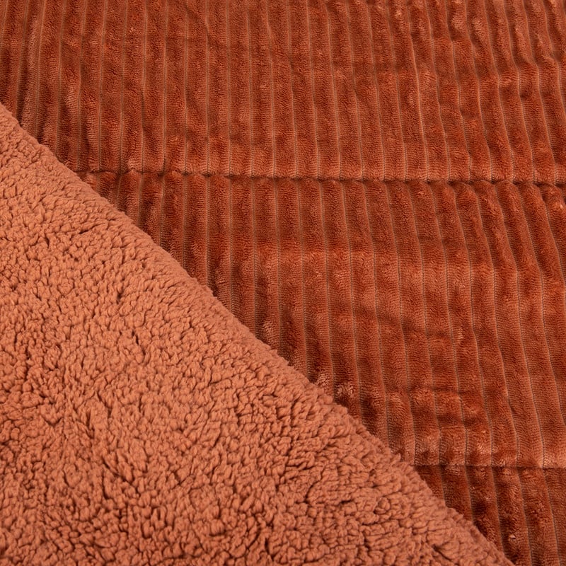 PLUMON CORDUROY CORAL SHERPA SUPER KING CAFÉ - 2