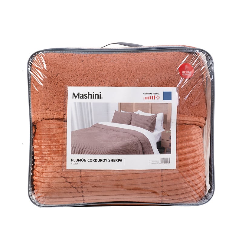 PLUMON CORDUROY CORAL SHERPA SUPER KING CAFÉ - 5