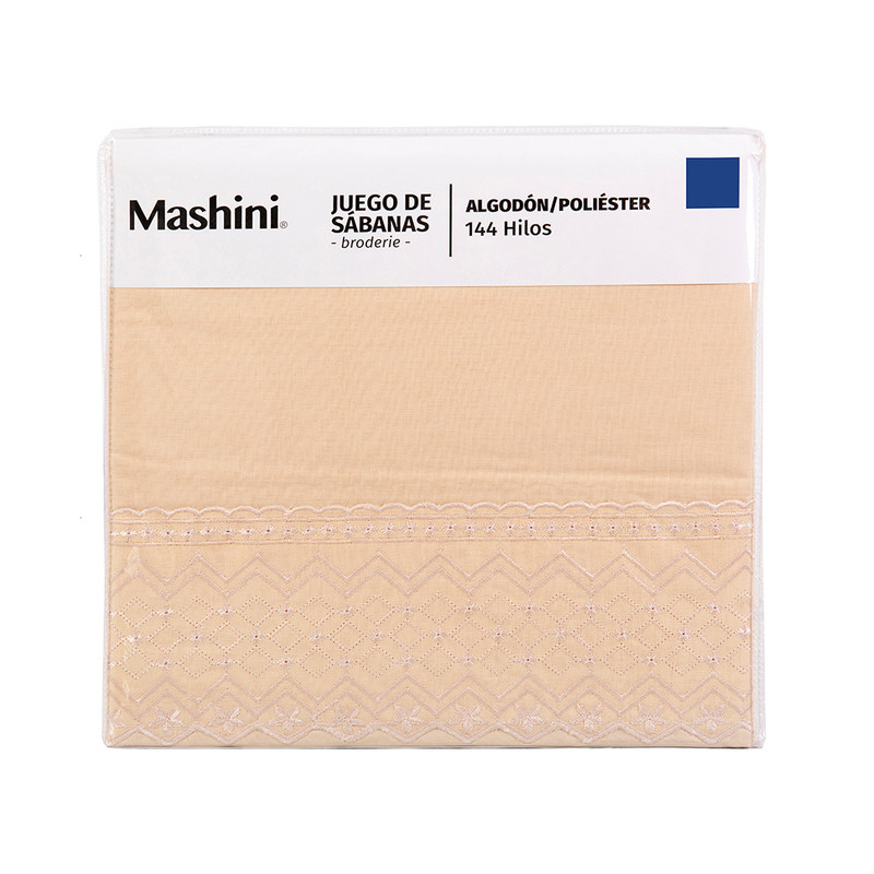 SABANA BRODERIE GEO 2 PLAZAS NUDE - 3
